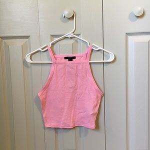 NWT high neck Pink Crop Top